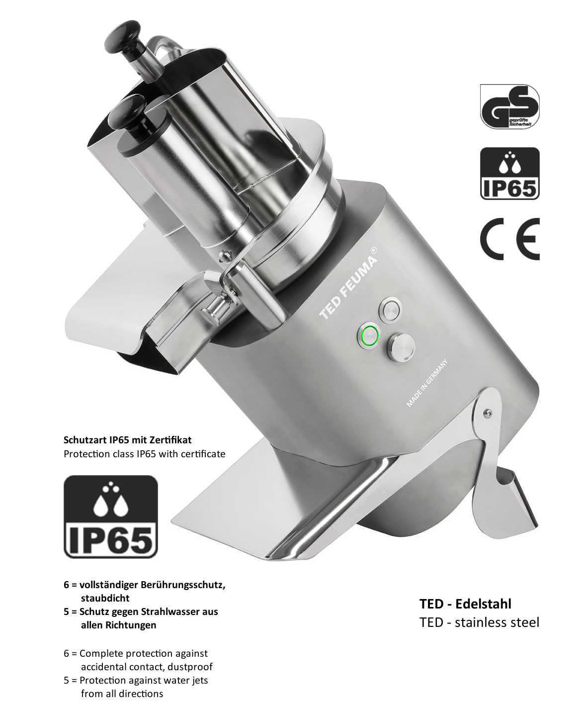 TED FEUMA Gemüseschneider mit IP65-Zertifikat